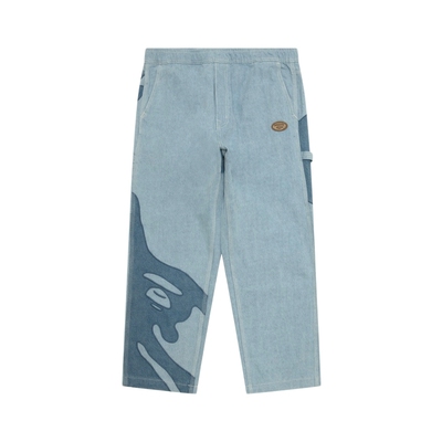 Aape旗舰店猿人徽章纹水洗牛仔裤