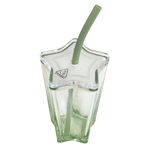 3CE三熹玉绿色渐变五角星玻璃杯喝水杯子高颜值玻璃杯具办公渐变