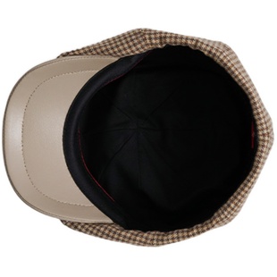 【官方正品】Christys'英国皇室品牌驼棕千鸟格BakerboyCap报童帽