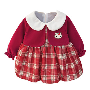 女童连衣裙春秋季2026新款儿童洋气长袖裙子宝宝春装韩系公主裙潮