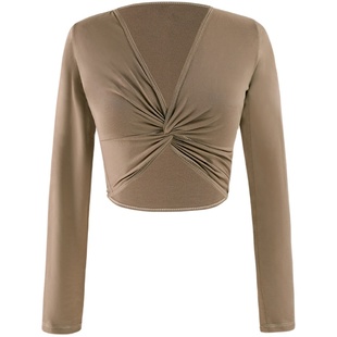 舞蹈服外套女春秋薄款罩衫长袖体操服舞蹈外搭小坎肩练功上衣披肩