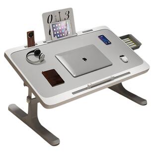 可升降折叠床上小桌子简约宿舍学生写字床上书桌学习调节高度支架家用卧室坐地飘窗懒人笔记本电脑办公小桌板