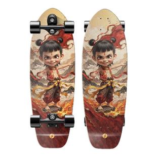 陆地冲浪板滑板儿童初学6到12岁成人男女生专业弹簧桥免蹬路冲板