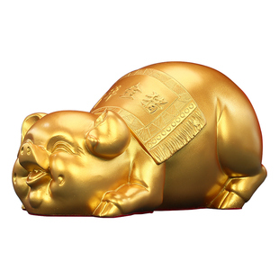 黄铜猪摆件可爱猪存钱罐猪家居装饰品桌面摆设铜猪工艺品生日礼品