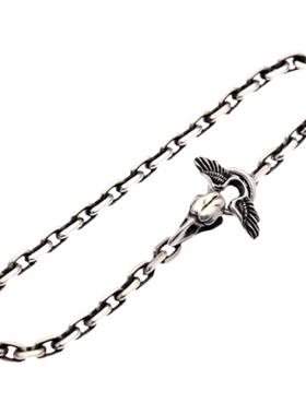 渡鸦专属乌鸦头骨银手链手工黄金