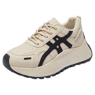 北极海鹦厚底老爹鞋女2025秋季新款百搭防滑增高松糕鞋休闲运动鞋