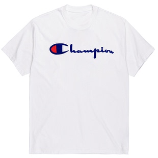 【特价清仓】美版Champion/冠军纯棉草写刺绣LOGO高端GT19短袖T恤