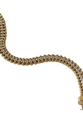 DASEIN ACC欧美简约气质时尚百搭OOTD香甜温柔风钛钢锆石金色手链