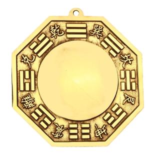 铜八卦镜纯铜阴阳镜凹凸透镜九宫太极图乾坤镜平面店铺大门口摆件