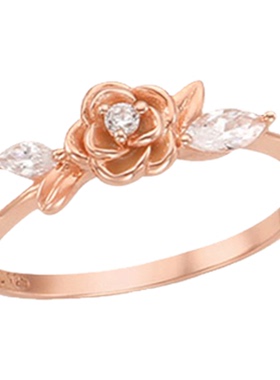 925纯银镀金镶嵌钻戒指