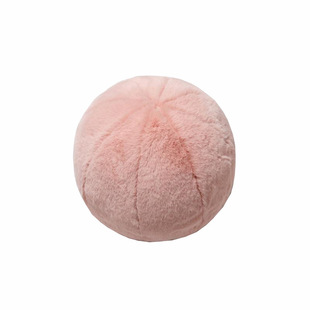 简约毛球靠垫套毛绒黑白球圆形抱枕沙发软包羊羔绒纯色抱枕异形枕