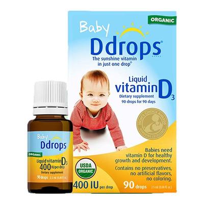 Ddrops滴卓思婴幼儿d3滴剂维生素d宝宝补钙儿童vd3婴儿vd3敏宝