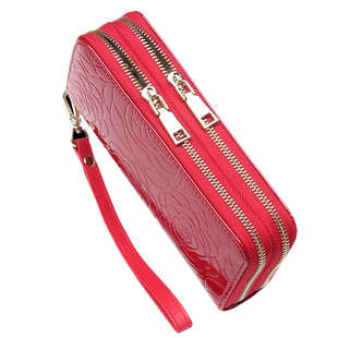 双拉链手拿钱包女士长款真皮大容量多功能钱夹牛皮手机包新款时尚