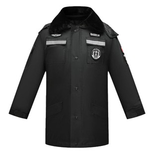 保安工作服冬装加厚棉衣防寒服冬季保安大衣中长款多功能棉服棉袄