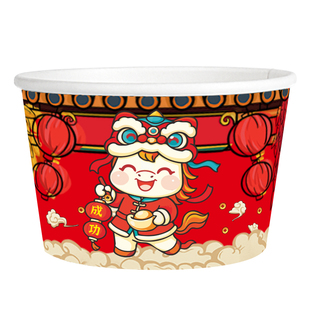 一次性碗餐盒新年纸碗家用外卖商用碗筷套装打包盒饭盒餐具整箱批