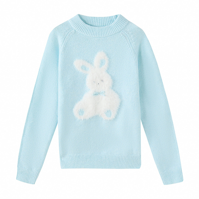 笛莎童装女童毛衣冬季新款中大童儿童女孩圆领针织衫上衣洋气打底