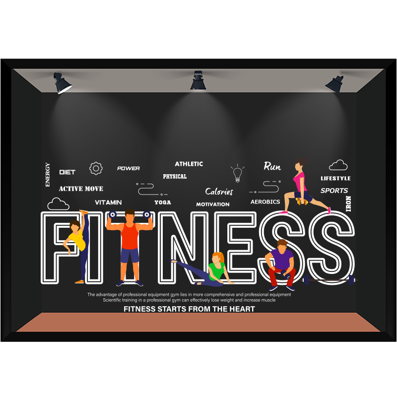 大型FITNESS橱窗贴画健身体育中心俱乐部门头装饰广告贴画静电贴