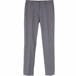 春夏秋小脚九分西装裤女夏垂感高腰直筒裤休闲烟管裤灰色职业西裤