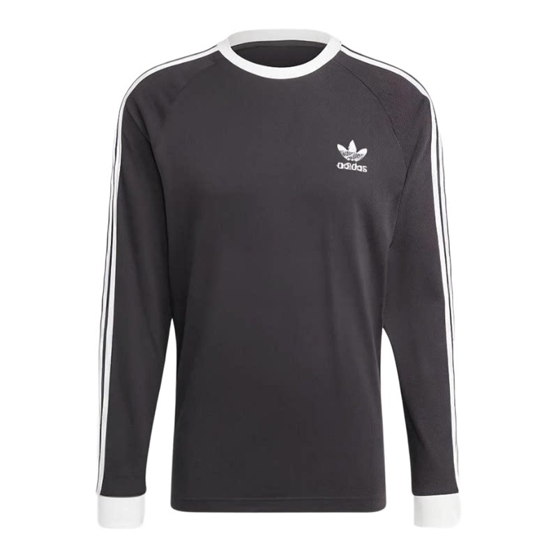 Adidas三叶草ADICOLOR复古穿搭运动修身长袖圆领T恤IA4877IA4879
