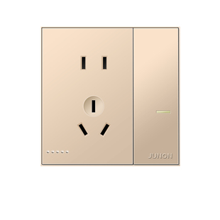 俊朗开关插座家用玫瑰金16A空调五孔USB暗装86型多孔墙壁电源面板