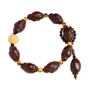 橄榄核雕八宝弥勒佛手串玉化包浆佛念珠手把件文玩男女手持配饰