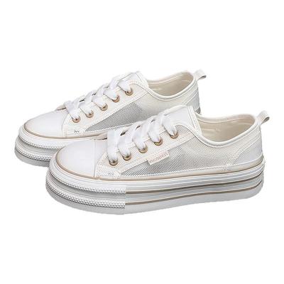 人本官方帆布鞋女厚底2025