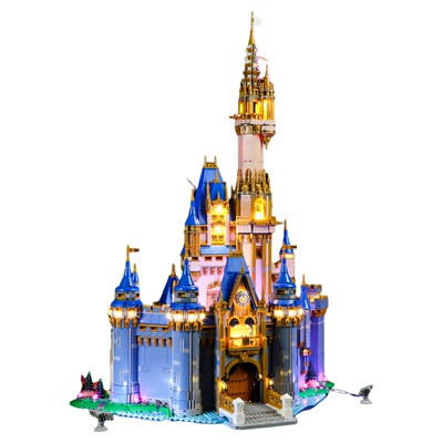 YEABRICKS适用乐迪士尼系列43222灯饰迪士尼城堡灰姑娘灯光组配件