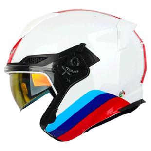 MOTORAX/摩雷士摩托车头盔半盔男女夏季骑行安全帽四季机车双镜片