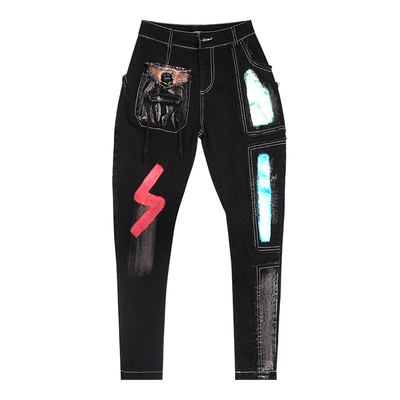 欧货爆款秋冬牛仔裤潮哈伦裤酷酷