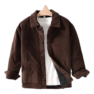 棉袄男冬季复古灯芯绒棉服男日系宽松厚款保暖宽松棉衣条绒外套潮