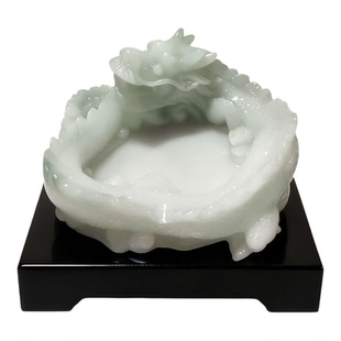 烟灰缸热卖款办公室玉色中式盘龙烟灰缸功夫茶配件家具客厅摆件