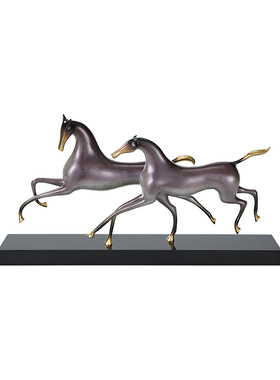 新中式铜马摆件开业礼品摆件客厅