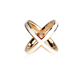 爱H仕新款高端珐琅丝巾扣纯铜十字围巾女固定配饰奢华方巾T恤打结