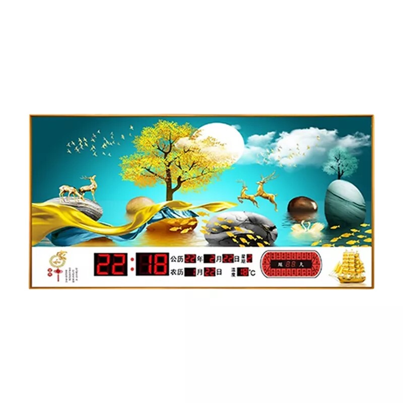 卫星自动对时万年历挂钟