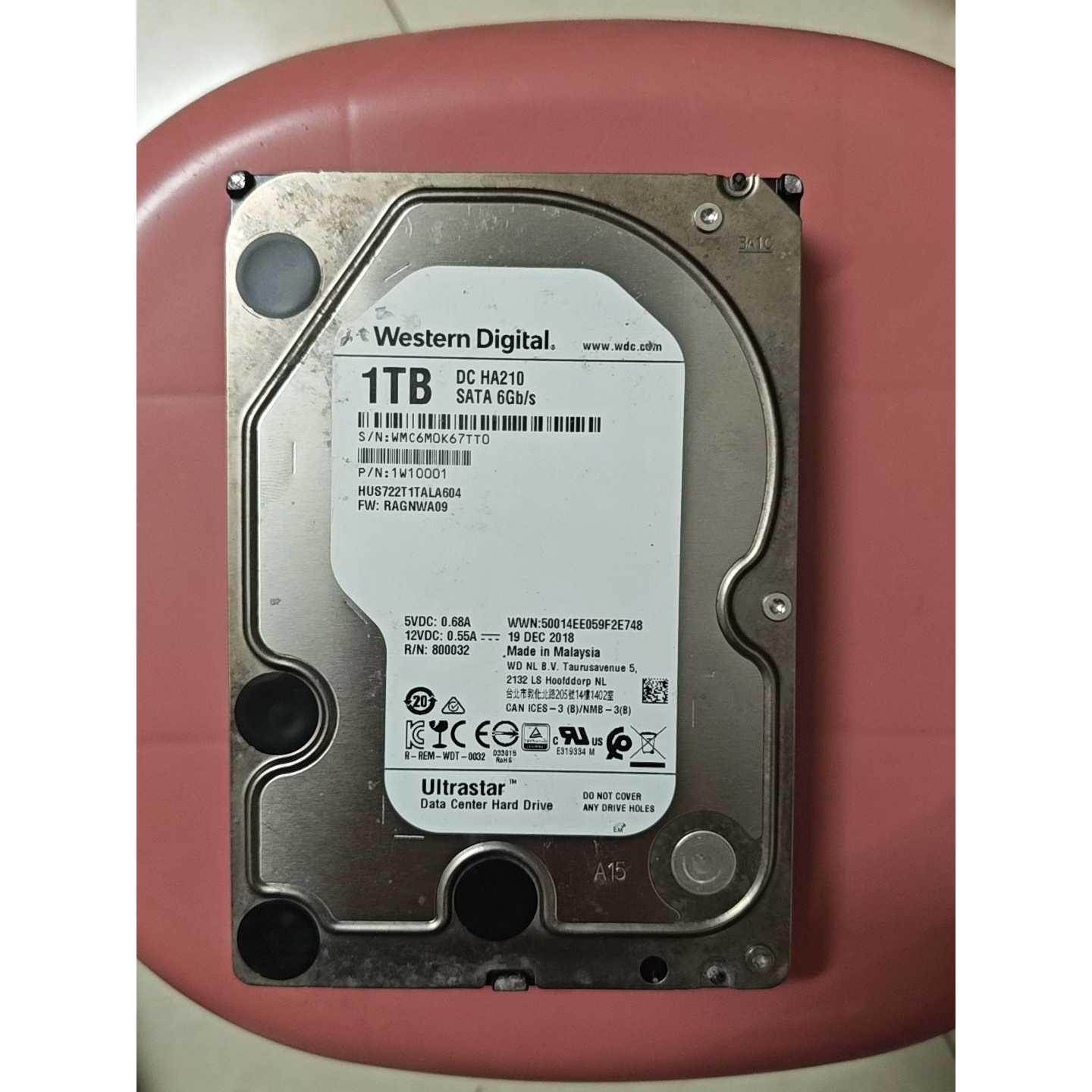 议价西数1TB企业级硬盘HUS722T1TALA6043.维修