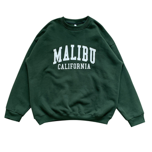 KAKASA圆领卫衣美式复古Malibu宽松休闲上衣