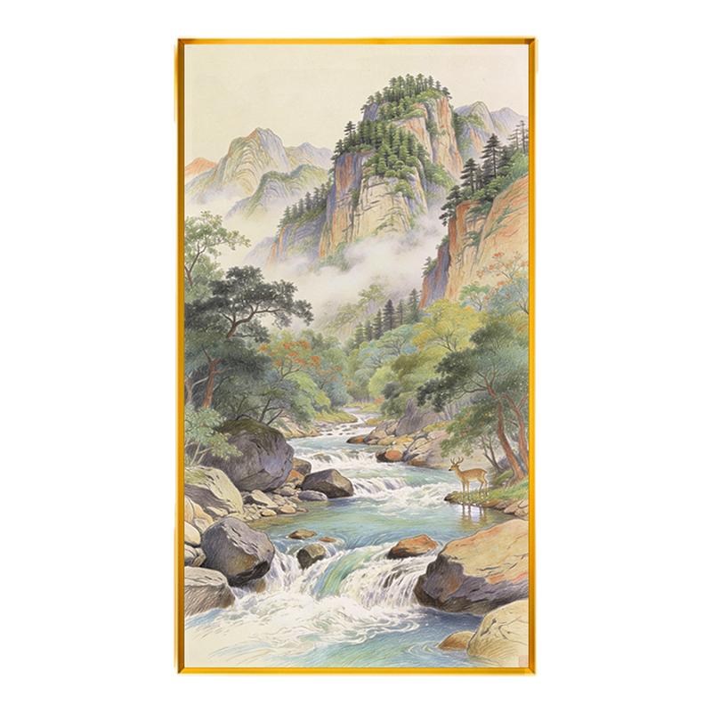 山水画风水聚宝盆满绣风景十字绣2026新款线绣手工自绣印花全绣