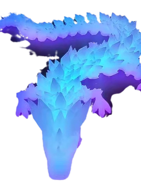 夜光水晶龙3d打印模型摆件