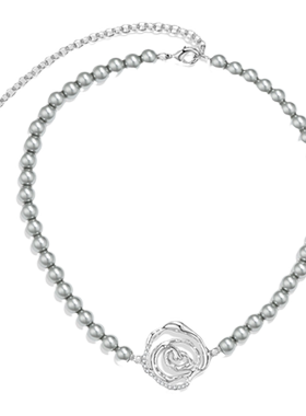 TONETALE洞天玫瑰灰珍珠项链