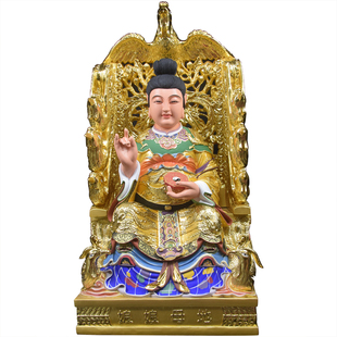 木雕地母娘娘造像彩绘贴金后土娘娘大地之母地母元君家用佛堂摆件