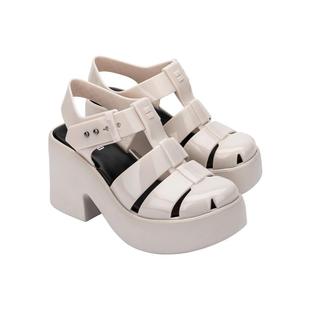 Melissa梅丽莎春季新款LULU女士厚底成人罗马凉鞋果冻配色36106