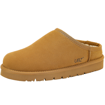 UBZ 防水加绒包头勃肯半拖鞋女外穿2025年冬新款懒人棉拖鞋雪地靴