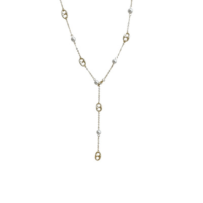 猪鼻子珍珠毛衣链女时尚高级感