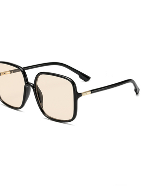 新复古超大框方形太阳镜顽童大人黑色粗边框茶色墨镜女超显脸小