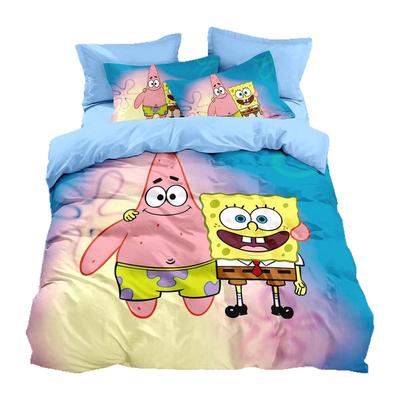 海绵宝宝被套纯棉四件套全棉卡通可爱被罩学生宿舍床上用品三件套