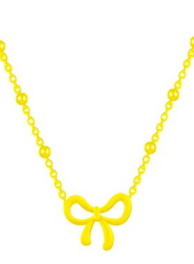 新款蝴蝶结钛钢项链女轻奢高级感百搭不掉色18K金甜美ins风锁骨链