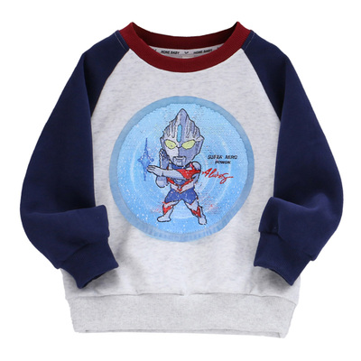奥特曼男童纯棉变色亮片卫衣