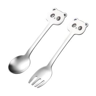 onlycook可爱儿童勺子叉子套装316不锈钢小汤匙宝宝吃饭水果餐具