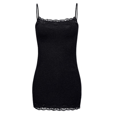 「LA」恋恋纯情*纯欲性感蕾丝花边吊带连衣裙辣妹黑白可外穿睡裙