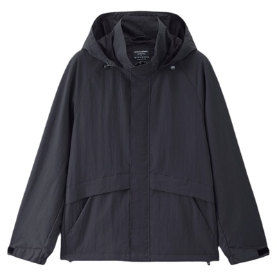 佐丹奴外套男装网里连帽插肩袖梭织风衣外套 13075130